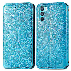 Coque Portefeuille Motif Fantaisie Livre Cuir Etui Clapet S01D pour Oppo K9 Pro 5G Bleu