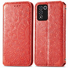 Coque Portefeuille Motif Fantaisie Livre Cuir Etui Clapet S01D pour Oppo K9S 5G Rouge