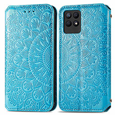 Coque Portefeuille Motif Fantaisie Livre Cuir Etui Clapet S01D pour Realme 8i Bleu