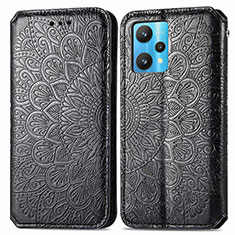 Coque Portefeuille Motif Fantaisie Livre Cuir Etui Clapet S01D pour Realme 9 4G Noir