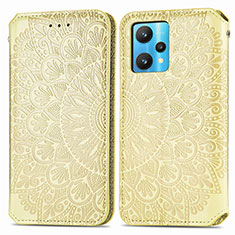 Coque Portefeuille Motif Fantaisie Livre Cuir Etui Clapet S01D pour Realme 9 4G Or