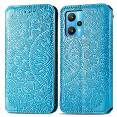 Coque Portefeuille Motif Fantaisie Livre Cuir Etui Clapet S01D pour Realme 9 5G Bleu