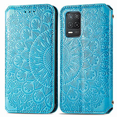 Coque Portefeuille Motif Fantaisie Livre Cuir Etui Clapet S01D pour Realme 9 5G India Bleu