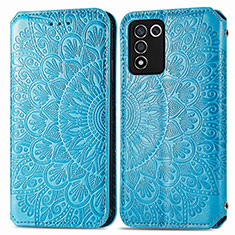 Coque Portefeuille Motif Fantaisie Livre Cuir Etui Clapet S01D pour Realme 9 SE 5G Bleu