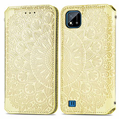 Coque Portefeuille Motif Fantaisie Livre Cuir Etui Clapet S01D pour Realme C20 Or