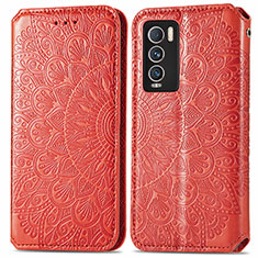 Coque Portefeuille Motif Fantaisie Livre Cuir Etui Clapet S01D pour Realme GT Master Explorer 5G Rouge