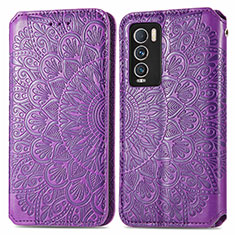 Coque Portefeuille Motif Fantaisie Livre Cuir Etui Clapet S01D pour Realme GT Master Explorer 5G Violet