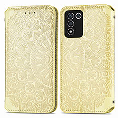 Coque Portefeuille Motif Fantaisie Livre Cuir Etui Clapet S01D pour Realme Q3s 5G Or