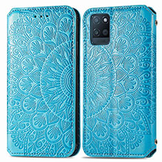 Coque Portefeuille Motif Fantaisie Livre Cuir Etui Clapet S01D pour Realme V11 5G Bleu