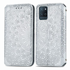 Coque Portefeuille Motif Fantaisie Livre Cuir Etui Clapet S01D pour Realme V11s 5G Argent