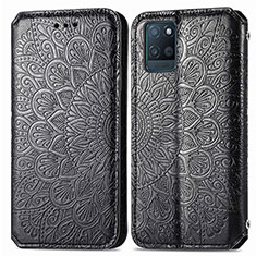 Coque Portefeuille Motif Fantaisie Livre Cuir Etui Clapet S01D pour Realme V11s 5G Noir