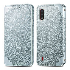 Coque Portefeuille Motif Fantaisie Livre Cuir Etui Clapet S01D pour Samsung Galaxy A01 SM-A015 Argent