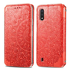 Coque Portefeuille Motif Fantaisie Livre Cuir Etui Clapet S01D pour Samsung Galaxy A01 SM-A015 Rouge