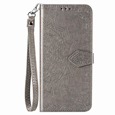 Coque Portefeuille Motif Fantaisie Livre Cuir Etui Clapet S01D pour Samsung Galaxy A02 Gris