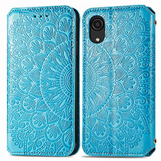 Coque Portefeuille Motif Fantaisie Livre Cuir Etui Clapet S01D pour Samsung Galaxy A03 Core Bleu