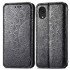 Coque Portefeuille Motif Fantaisie Livre Cuir Etui Clapet S01D pour Samsung Galaxy A03 Core Noir