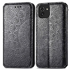 Coque Portefeuille Motif Fantaisie Livre Cuir Etui Clapet S01D pour Samsung Galaxy A03 Noir