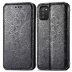 Coque Portefeuille Motif Fantaisie Livre Cuir Etui Clapet S01D pour Samsung Galaxy A03s Noir