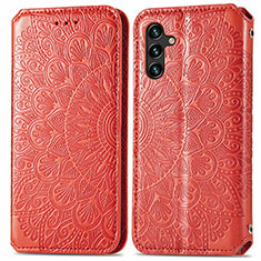 Coque Portefeuille Motif Fantaisie Livre Cuir Etui Clapet S01D pour Samsung Galaxy A04s Rouge