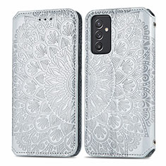 Coque Portefeuille Motif Fantaisie Livre Cuir Etui Clapet S01D pour Samsung Galaxy A15 4G Argent