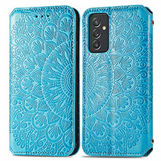 Coque Portefeuille Motif Fantaisie Livre Cuir Etui Clapet S01D pour Samsung Galaxy A15 4G Bleu