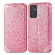 Coque Portefeuille Motif Fantaisie Livre Cuir Etui Clapet S01D pour Samsung Galaxy A15 5G Or Rose