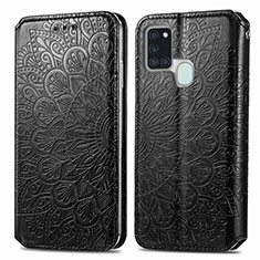 Coque Portefeuille Motif Fantaisie Livre Cuir Etui Clapet S01D pour Samsung Galaxy A21s Noir