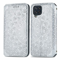 Coque Portefeuille Motif Fantaisie Livre Cuir Etui Clapet S01D pour Samsung Galaxy A22 4G Argent