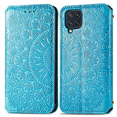 Coque Portefeuille Motif Fantaisie Livre Cuir Etui Clapet S01D pour Samsung Galaxy A22 4G Bleu