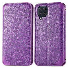 Coque Portefeuille Motif Fantaisie Livre Cuir Etui Clapet S01D pour Samsung Galaxy A22 4G Violet