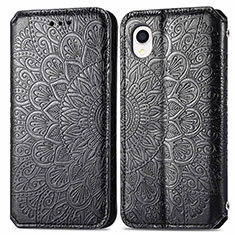 Coque Portefeuille Motif Fantaisie Livre Cuir Etui Clapet S01D pour Samsung Galaxy A22 5G SC-56B Noir