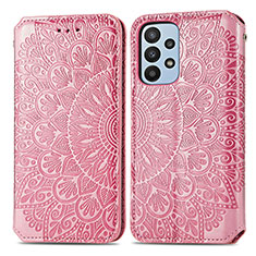 Coque Portefeuille Motif Fantaisie Livre Cuir Etui Clapet S01D pour Samsung Galaxy A23 4G Or Rose