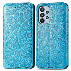 Coque Portefeuille Motif Fantaisie Livre Cuir Etui Clapet S01D pour Samsung Galaxy A23 5G Bleu