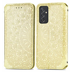 Coque Portefeuille Motif Fantaisie Livre Cuir Etui Clapet S01D pour Samsung Galaxy A24 4G Or