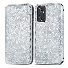 Coque Portefeuille Motif Fantaisie Livre Cuir Etui Clapet S01D pour Samsung Galaxy A25 5G Argent