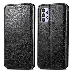 Coque Portefeuille Motif Fantaisie Livre Cuir Etui Clapet S01D pour Samsung Galaxy A32 4G Noir