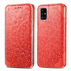 Coque Portefeuille Motif Fantaisie Livre Cuir Etui Clapet S01D pour Samsung Galaxy A51 5G Rouge