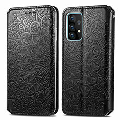 Coque Portefeuille Motif Fantaisie Livre Cuir Etui Clapet S01D pour Samsung Galaxy A52 4G Noir