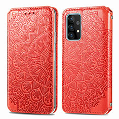 Coque Portefeuille Motif Fantaisie Livre Cuir Etui Clapet S01D pour Samsung Galaxy A52 5G Rouge