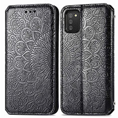 Coque Portefeuille Motif Fantaisie Livre Cuir Etui Clapet S01D pour Samsung Galaxy F02S SM-E025F Noir