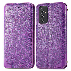 Coque Portefeuille Motif Fantaisie Livre Cuir Etui Clapet S01D pour Samsung Galaxy F54 5G Violet