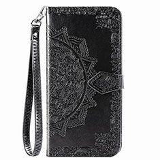 Coque Portefeuille Motif Fantaisie Livre Cuir Etui Clapet S01D pour Samsung Galaxy M02 Noir