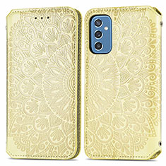 Coque Portefeuille Motif Fantaisie Livre Cuir Etui Clapet S01D pour Samsung Galaxy M52 5G Or