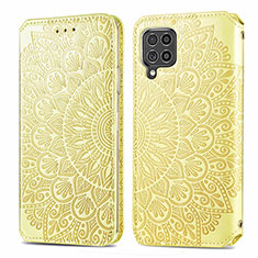 Coque Portefeuille Motif Fantaisie Livre Cuir Etui Clapet S01D pour Samsung Galaxy M62 4G Or