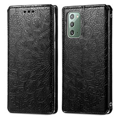 Coque Portefeuille Motif Fantaisie Livre Cuir Etui Clapet S01D pour Samsung Galaxy Note 20 5G Noir