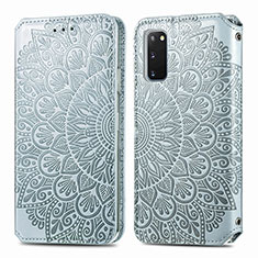 Coque Portefeuille Motif Fantaisie Livre Cuir Etui Clapet S01D pour Samsung Galaxy S20 5G Argent