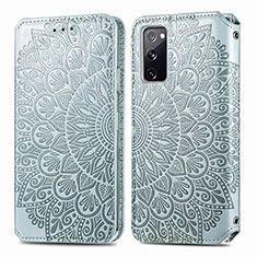 Coque Portefeuille Motif Fantaisie Livre Cuir Etui Clapet S01D pour Samsung Galaxy S20 FE (2022) 5G Argent