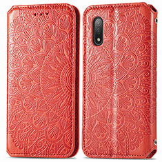 Coque Portefeuille Motif Fantaisie Livre Cuir Etui Clapet S01D pour Sony Xperia Ace II Rouge