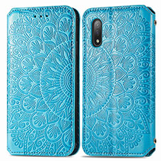 Coque Portefeuille Motif Fantaisie Livre Cuir Etui Clapet S01D pour Sony Xperia Ace II SO-41B Bleu