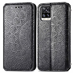 Coque Portefeuille Motif Fantaisie Livre Cuir Etui Clapet S01D pour Vivo V20 (2021) Noir